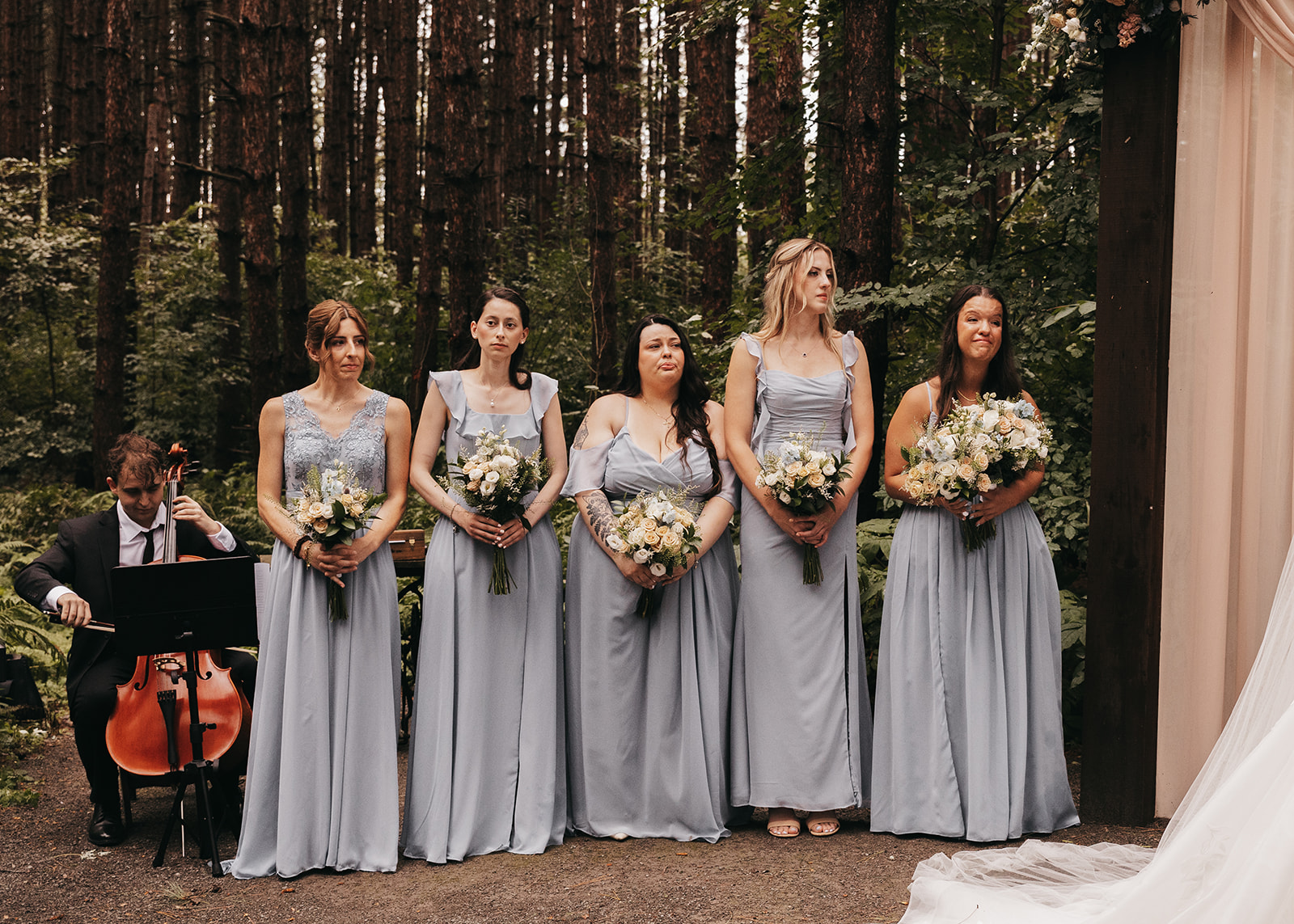 Wedding ceremony with bridal party